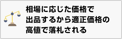 相場に応じた価格で出品するから適正価格の高値で落札される